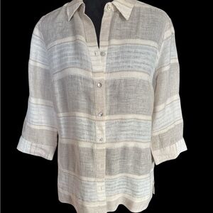 Chico's Linen Beige Textured Top